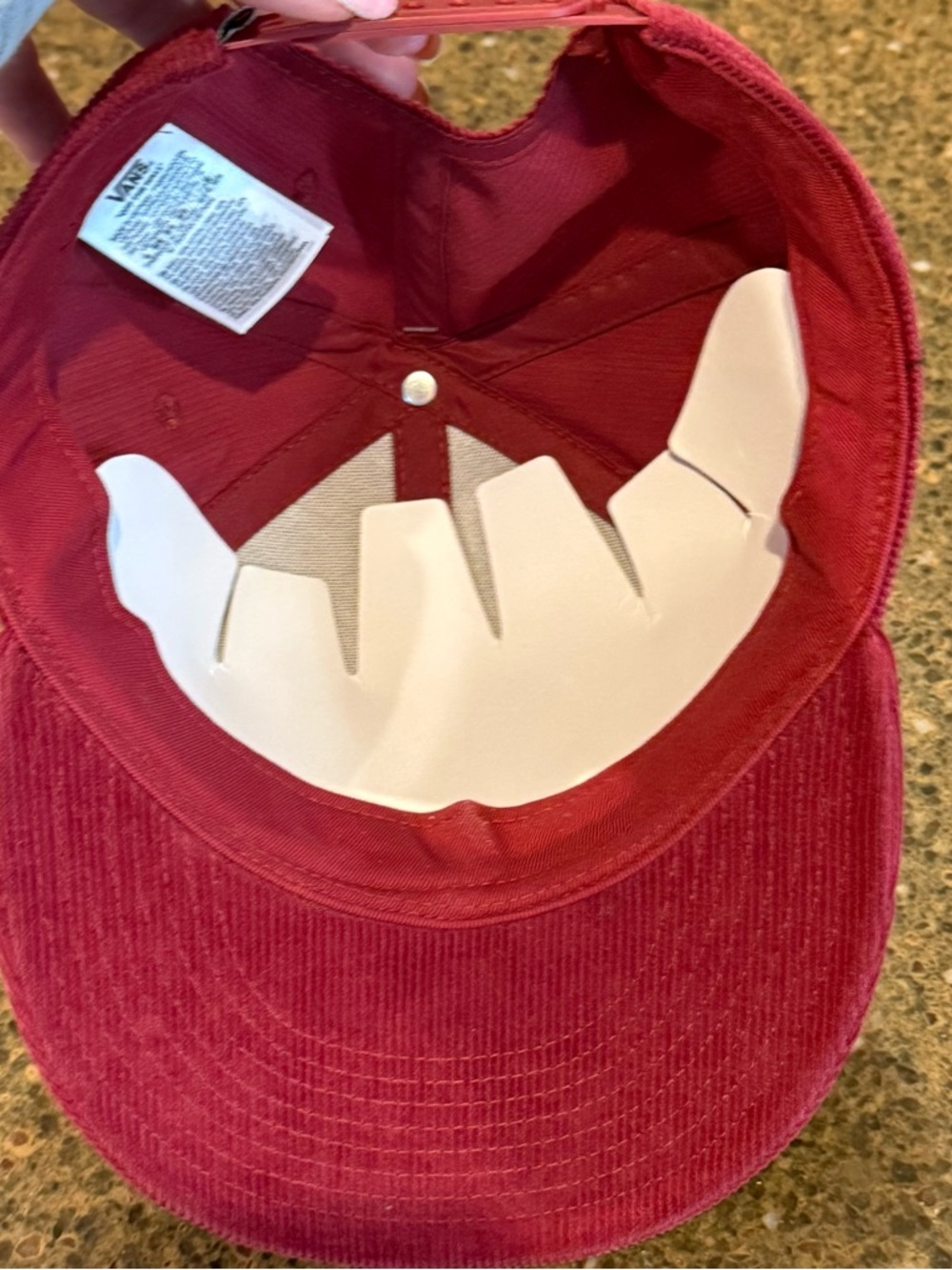 NEW Vans Corduroy Snapback Hat in Burgundy - Unisex - One Size - Picture 6 of 6